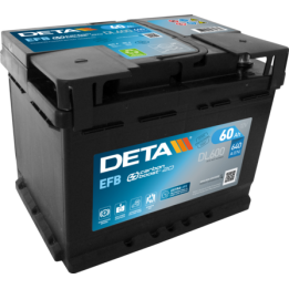 Batterie Start-Stop 60Ah 12V 640A Deta DL600 | telebaterias.com