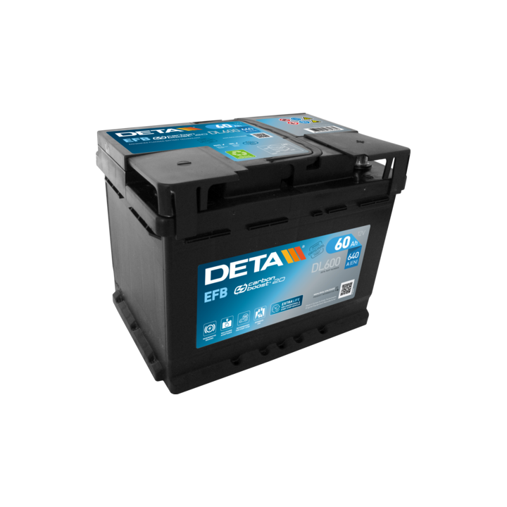Batteria Start-Stop 60Ah 12V 640A Deta DL600 | telebaterias.com