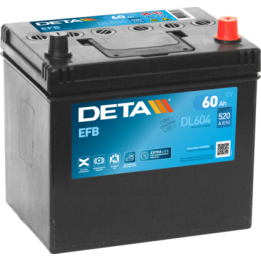 Batería Start-Stop 60Ah 12V 520A Deta DL604 | telebaterias.com