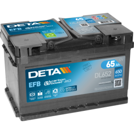 Start-Stop battery 65Ah 12V 650A Deta DL652 | telebaterias.com