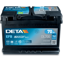 Batería Start-Stop 70Ah 12V 760A Deta DL700 | telebaterias.com