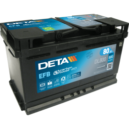 Start-Stop-Batterie 80Ah 12V 800A Deta DL800 | telebaterias.com