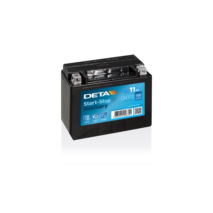 Batería auxiliar 11Ah 12V 150A Deta DK111 | telebaterias.com