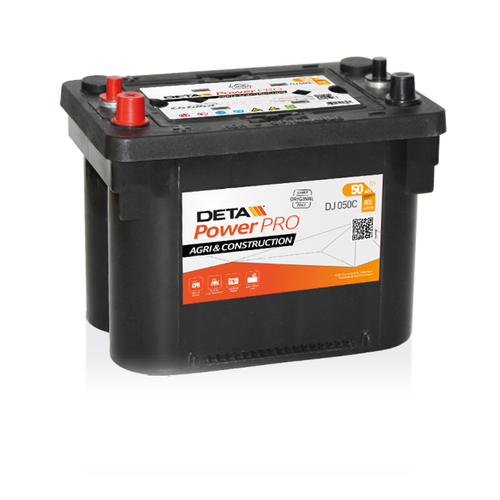 Truck battery 50Ah 12V 800A Deta DJ050C | telebaterias.com