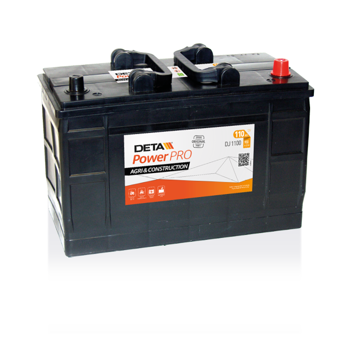 Truck battery 110Ah 12V 900A Deta DJ1100 | telebaterias.com