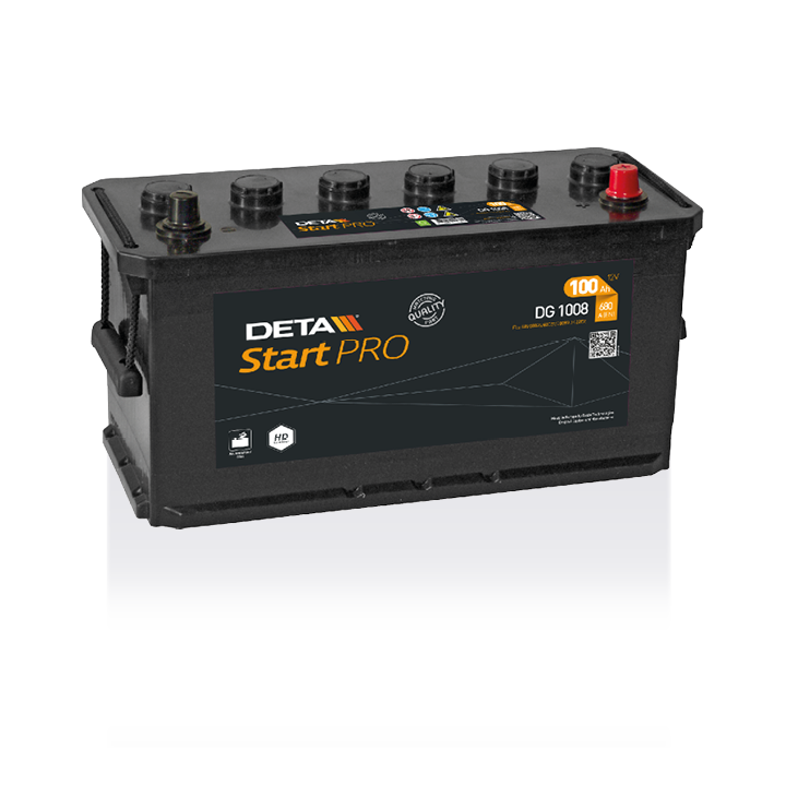Batterie de camion 100Ah 12V 680A Deta DG1008 | telebaterias.com