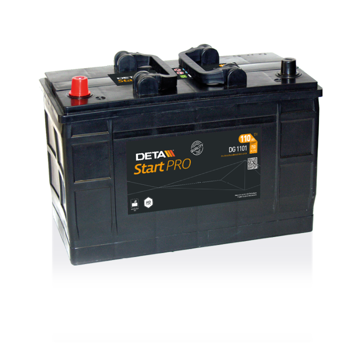 Batería de camión 110Ah 12V 750A Deta DG1101 | telebaterias.com