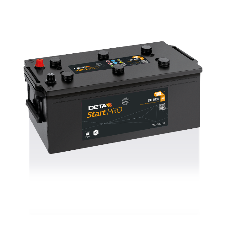 Truck battery 180Ah 12V 1000A Deta DG1803 | telebaterias.com