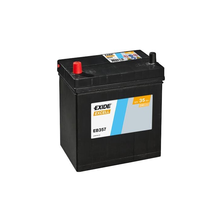 Car battery 35Ah 12V 240A Exide EB357 | telebaterias.com