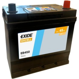 Car battery 45Ah 12V 330A Exide EB450 | telebaterias.com