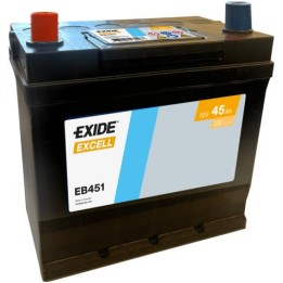 Batería de coche 45Ah 12V 330A Exide EB451 | telebaterias.com