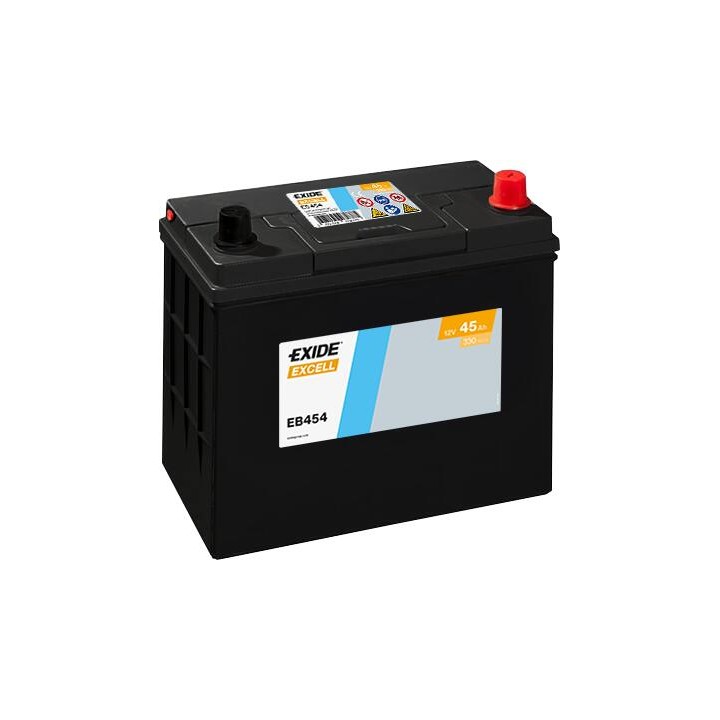 Batteria per auto 45Ah 12V 330A Exide EB454 | telebaterias.com