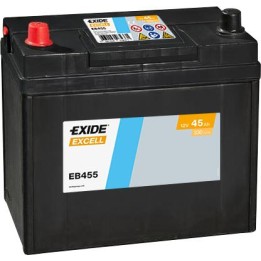 Car battery 45Ah 12V 330A Exide EB455 | telebaterias.com