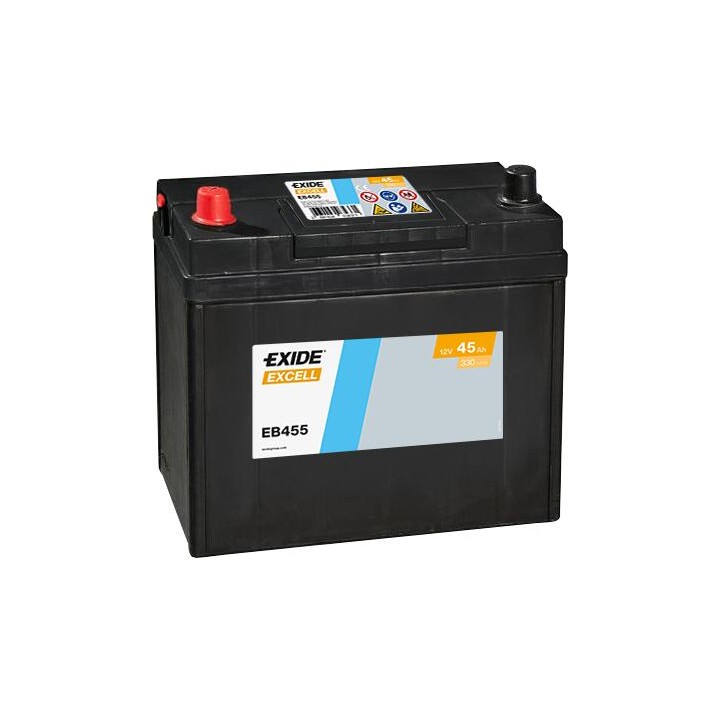 Batería de coche 45Ah 12V 330A Exide EB455 | telebaterias.com