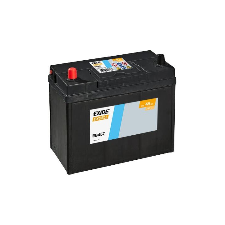 Batterie de voiture 45Ah 12V 330A Exide EB457 | telebaterias.com