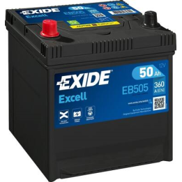Batterie de voiture 50Ah 12V 360A Exide EB505 | telebaterias.com