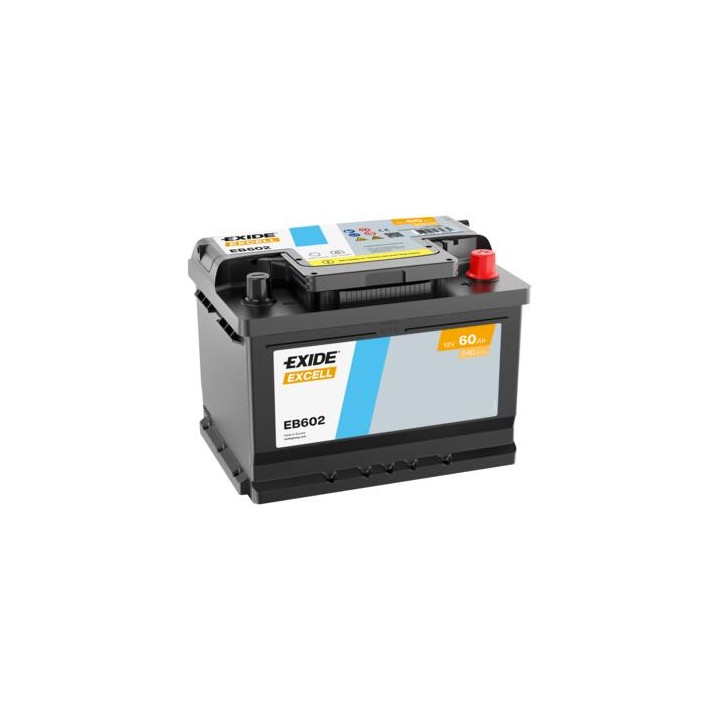 Autobatterie 60Ah 12V 540A Exide EB602 | telebaterias.com