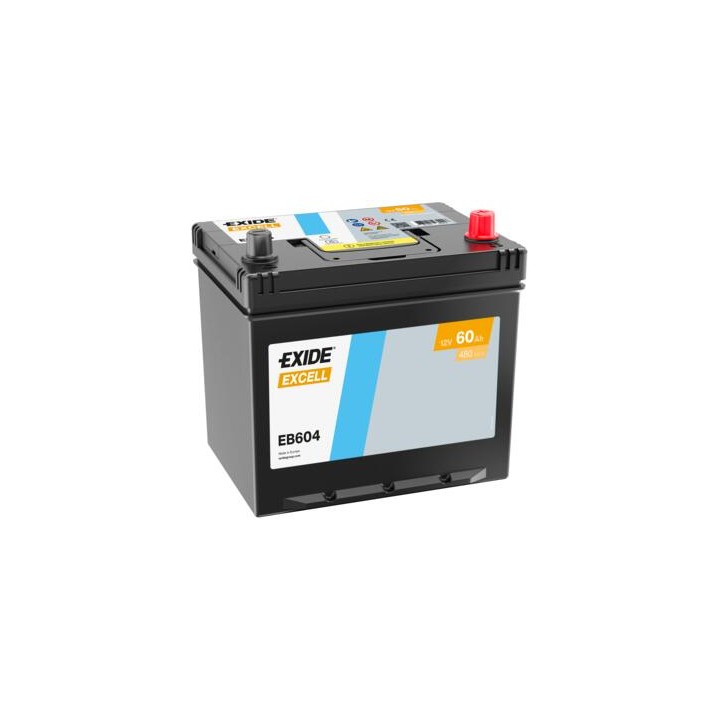 Batteria per auto 60Ah 12V 480A Exide EB604 | telebaterias.com