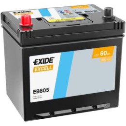 Car battery 60Ah 12V 480A Exide EB605 | telebaterias.com