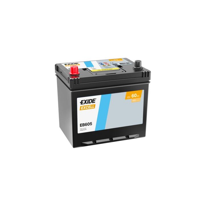 Batteria per auto 60Ah 12V 480A Exide EB605 | telebaterias.com