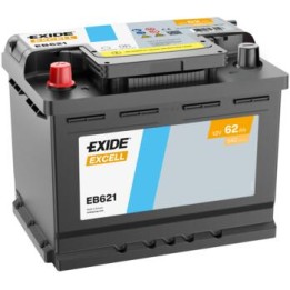 Batería de coche 62Ah 12V 540A Exide EB621 | telebaterias.com