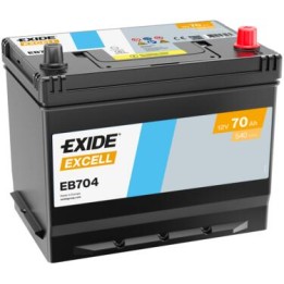 Batería de coche 70Ah 12V 540A Exide EB704 | telebaterias.com