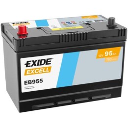Batería de coche 95Ah 12V 760A Exide EB955 | telebaterias.com