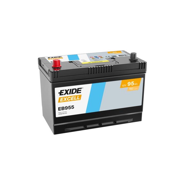 Batteria per auto 95Ah 12V 760A Exide EB955 | telebaterias.com