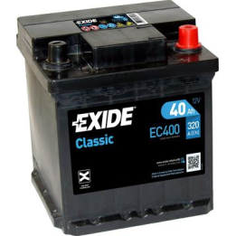 Batería de coche 40Ah 12V 320A Exide EC400 | telebaterias.com
