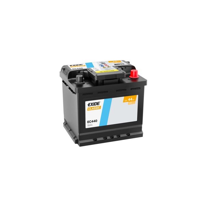 Batería de coche 44Ah 12V 360A Exide EC440 | telebaterias.com