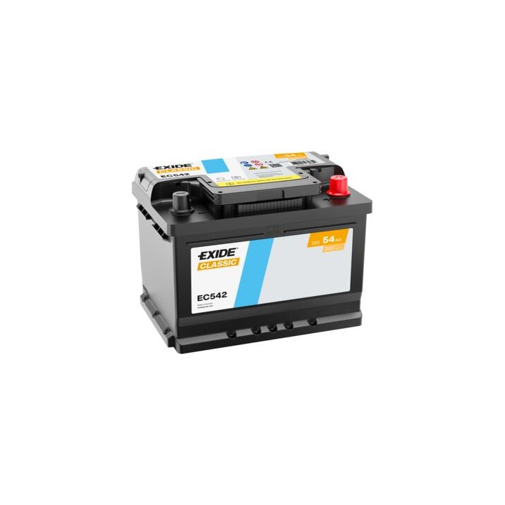 Autobatterie 54Ah 12V 500A Exide EC542 | telebaterias.com
