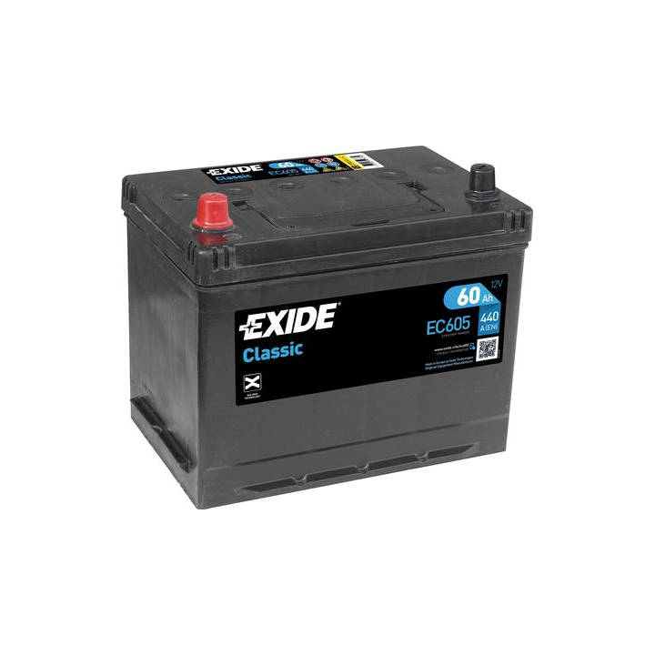 Batteria per auto 60Ah 12V 440A Exide EC605 | telebaterias.com