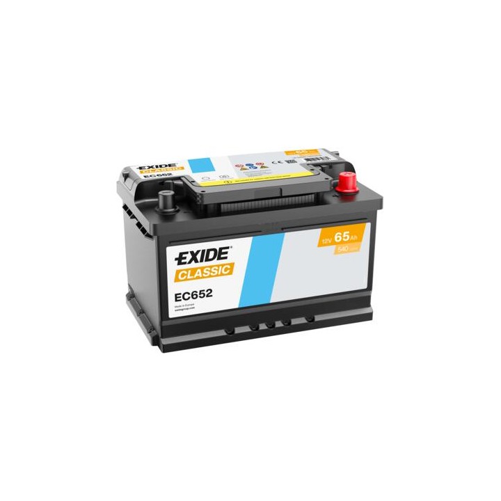Batteria per auto 65Ah 12V 540A Exide EC652 | telebaterias.com