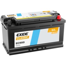 Batería de coche 90Ah 12V 720A Exide EC900 | telebaterias.com
