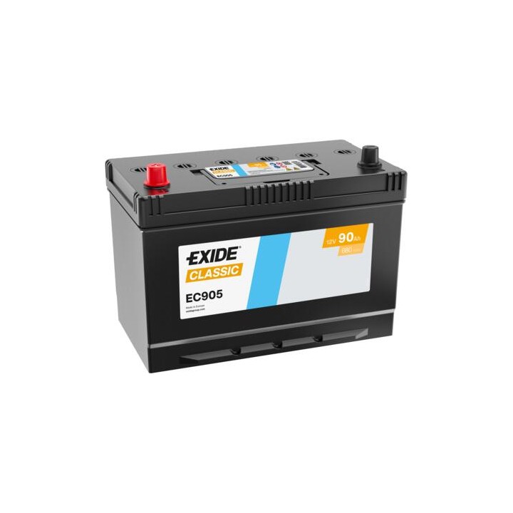 Batería de coche 90Ah 12V 680A Exide EC905 | telebaterias.com