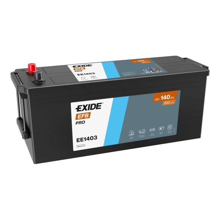 Batteria per camion 140Ah 12V 800A Exide EE1403 | telebaterias.com
