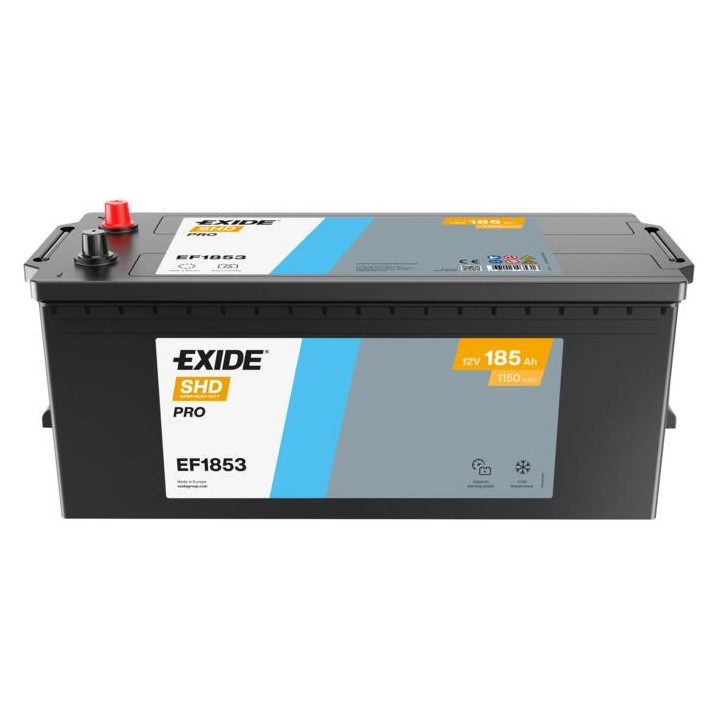 Batería de camión 185Ah 12V 1150A Exide EF1853 | telebaterias.com