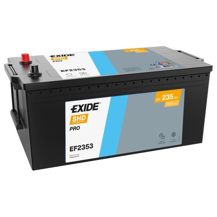 Batteria per camion 235Ah 12V 1300A Exide EF2353 | telebaterias.com