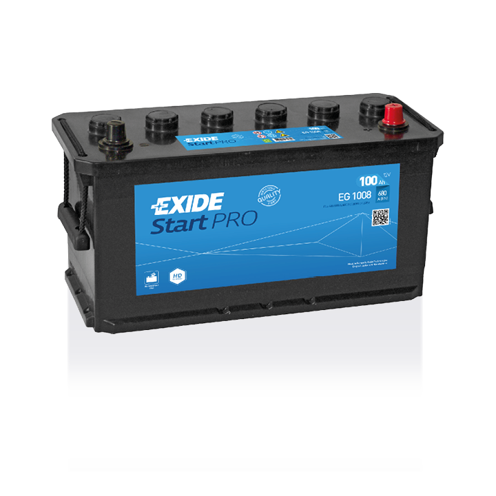 Batería de camión 100Ah 12V 680A Exide EG1008 | telebaterias.com