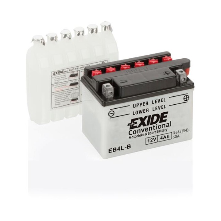 Batteria per moto 4Ah 12V 50A Exide EB4L-B | telebaterias.com