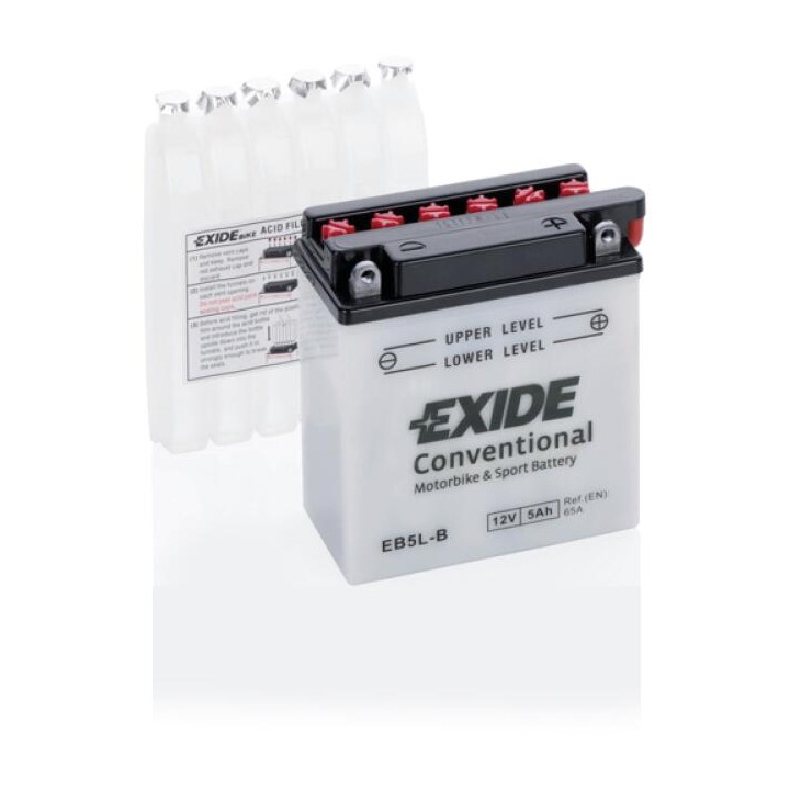Batteria per moto 5Ah 12V 65A Exide EB5L-B | telebaterias.com