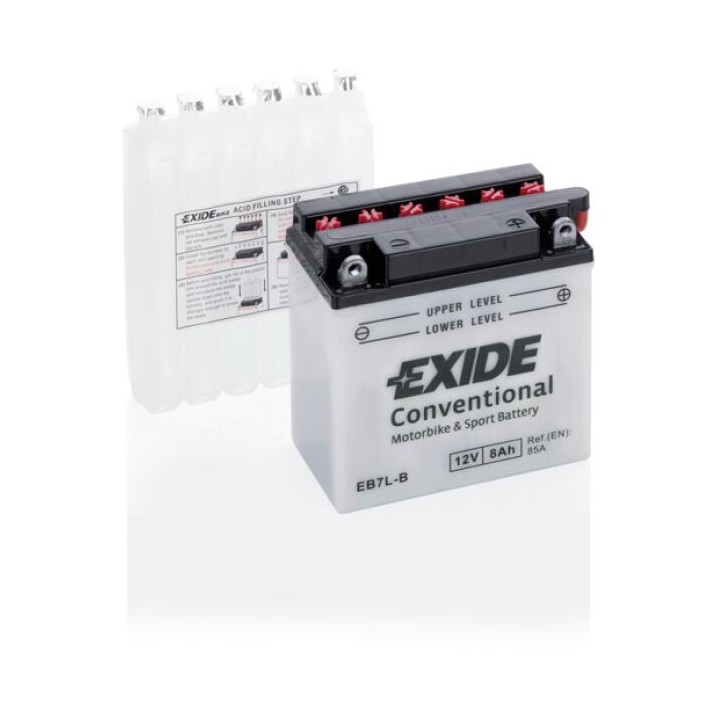 Batería de moto 8Ah 12V 85A Exide EB7L-B | telebaterias.com