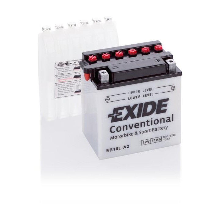 Batería de moto 11Ah 12V 130A Exide EB10L-A2 | telebaterias.com