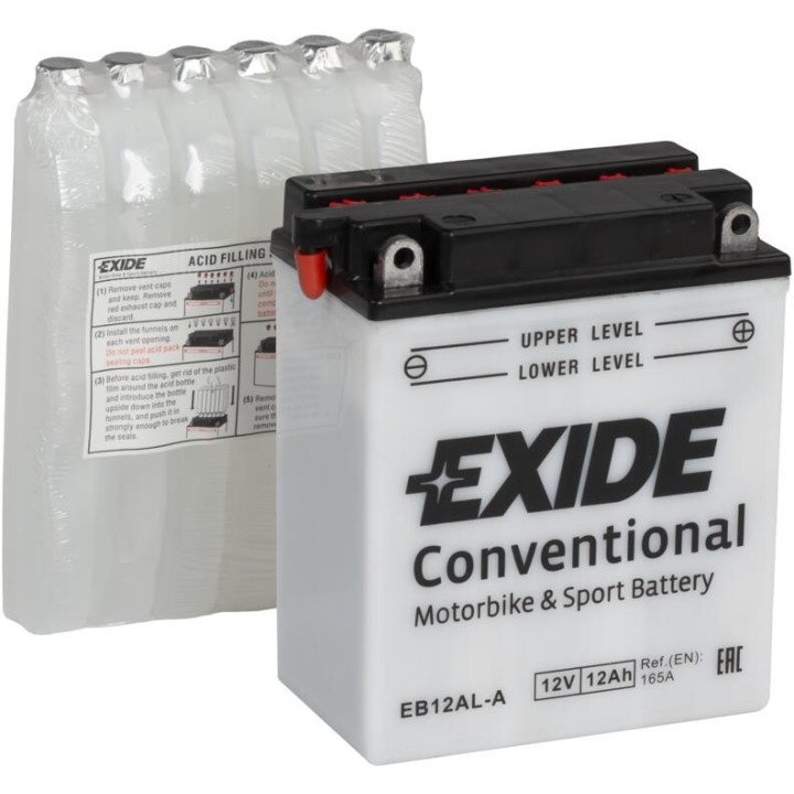 Bateria de mota 12Ah 12V 165A Exide EB12AL-A | telebaterias.com