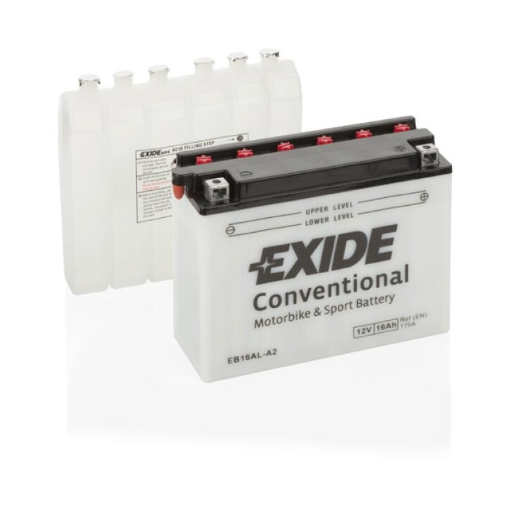 Batería de moto 16Ah 12V 175A Exide EB16AL-A2 | telebaterias.com