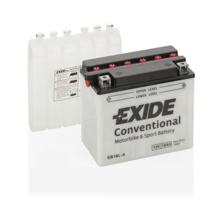 Batterie de moto 18Ah 12V 190A Exide EB18L-A | telebaterias.com