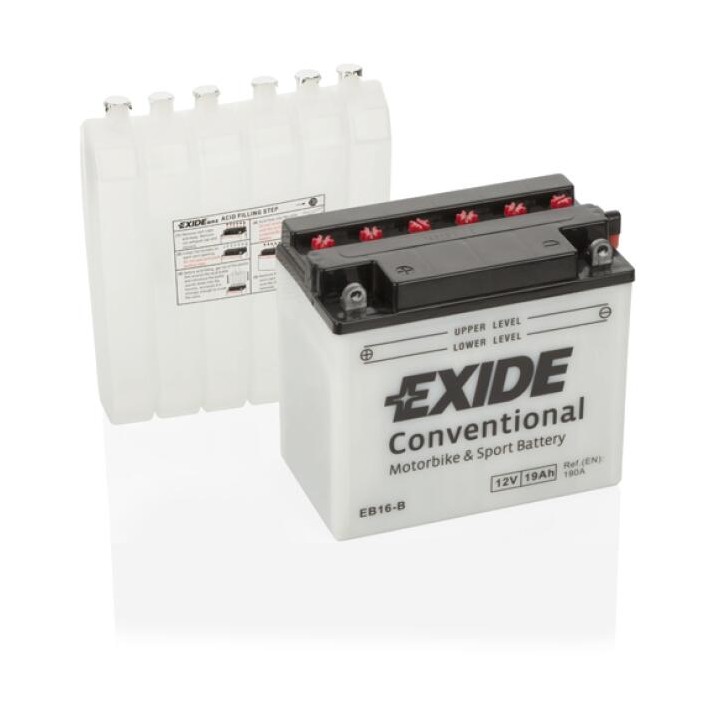 Batteria per moto 19Ah 12V 190A Exide EB16-B | telebaterias.com