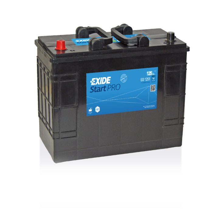Truck battery 125Ah 12V 760A Exide EG1251 | telebaterias.com