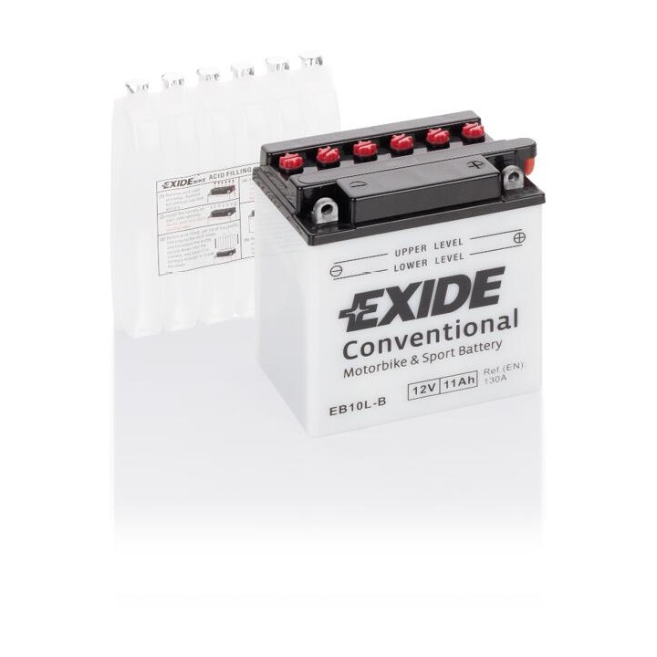 Batería de moto 11Ah 12V 130A Exide EB10L-B | telebaterias.com