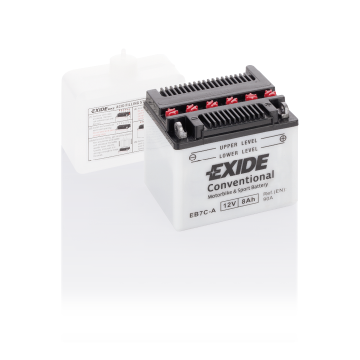 Motorcycle battery 8Ah 12V 90A Exide EB7C-A | telebaterias.com